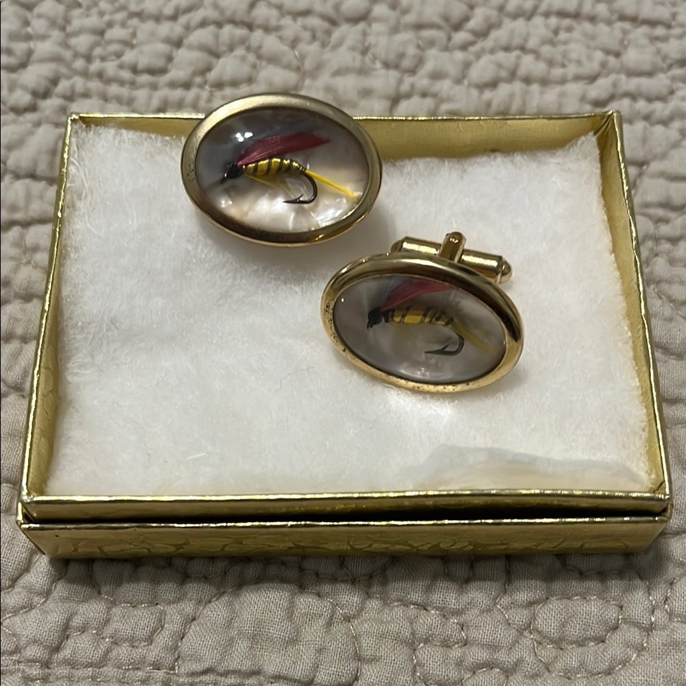 Vintage Fly Fishing Cuff Links